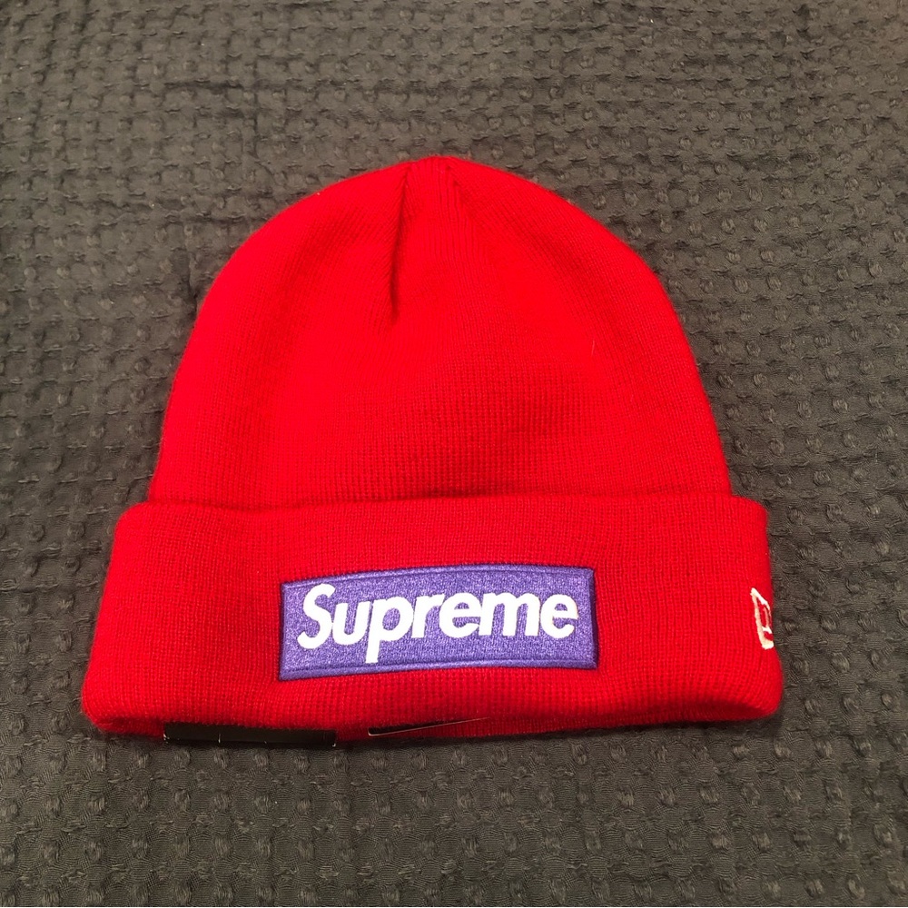 Supreme Purple on Red Bogo Beanie , Men's
